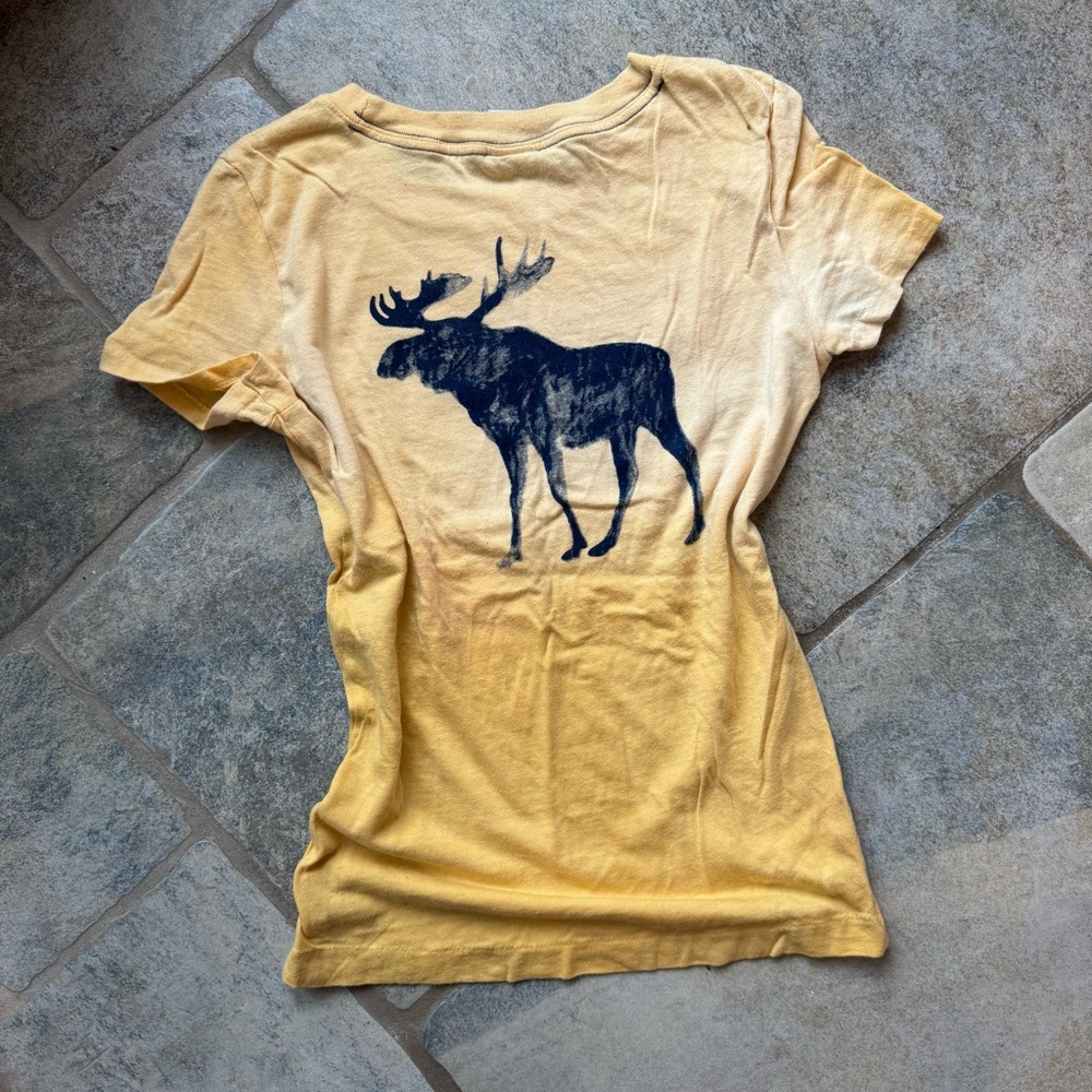 Abercrombie Y2K RARE Vintage Yellow Graphic Baby Tee‎ Kids Medium Women's Small